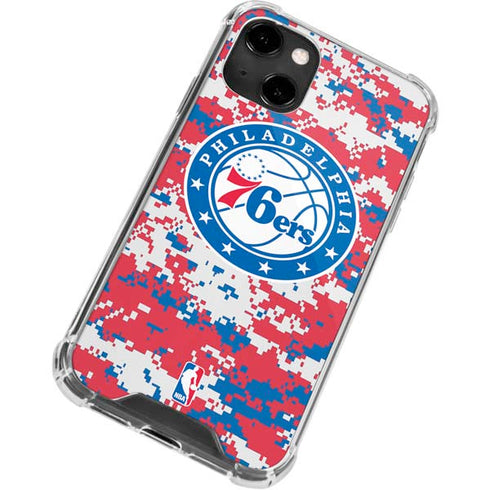 NBA Philadelphia 76ers Red Digi Camo iPhone 13 Clear Case