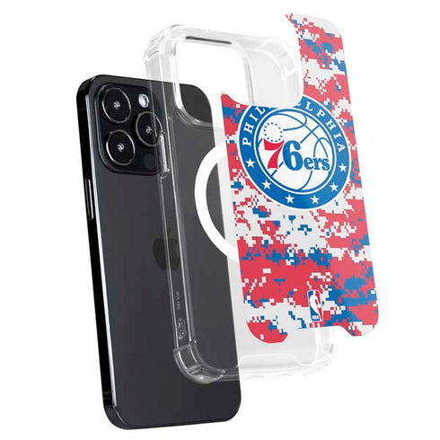 NBA Philadelphia 76ers Red Digi Camo iPhone 13 Pro Max MagSafe Case