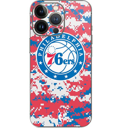NBA Philadelphia 76ers Red Digi Camo iPhone 13 Pro Skin
