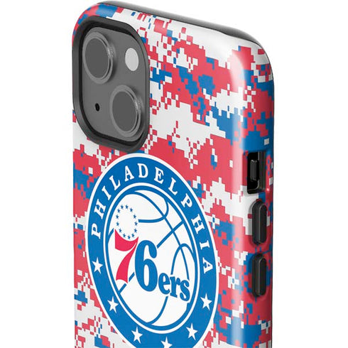 NBA Philadelphia 76ers Red Digi Camo iPhone 14 Plus Impact Case