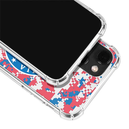 NBA Philadelphia 76ers Red Digi Camo iPhone 14 Plus Clear Case