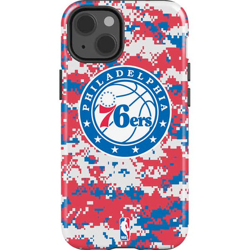 NBA Philadelphia 76ers Red Digi Camo iPhone 15 Impact Case