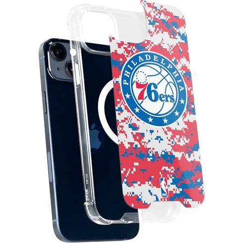 NBA Philadelphia 76ers Red Digi Camo iPhone 15 Plus MagSafe Case