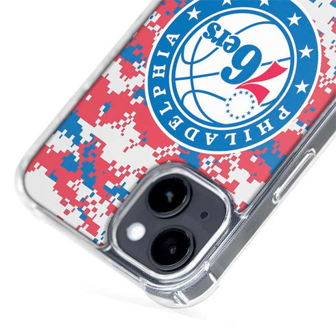 NBA Philadelphia 76ers Red Digi Camo iPhone 15 Plus MagSafe Case