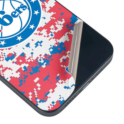 NBA Philadelphia 76ers Red Digi Camo iPhone 14 Plus Skin