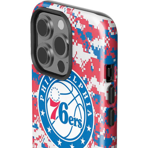 NBA Philadelphia 76ers Red Digi Camo iPhone 14 Pro Impact Case