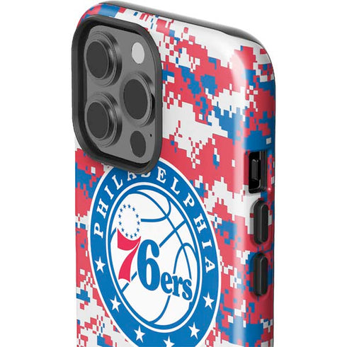 NBA Philadelphia 76ers Red Digi Camo iPhone 15 Pro Max Impact Case
