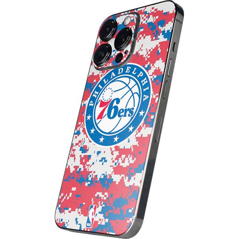 NBA Philadelphia 76ers Red Digi Camo iPhone 14 Pro Max Skin
