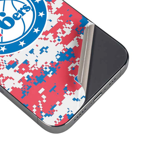 NBA Philadelphia 76ers Red Digi Camo iPhone 14 Pro Max Skin
