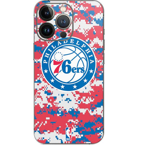 NBA Philadelphia 76ers Red Digi Camo iPhone 14 Pro Skin