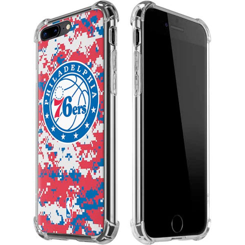 NBA Philadelphia 76ers Red Digi Camo iPhone 7/8 Plus Clear Case