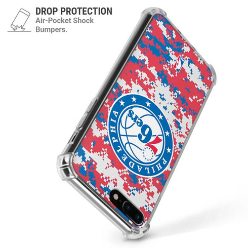 NBA Philadelphia 76ers Red Digi Camo iPhone 7/8 Plus Clear Case