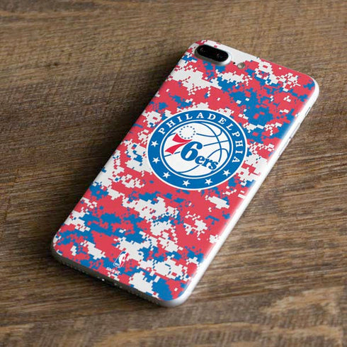 NBA Philadelphia 76ers Red Digi Camo iPhone 8 Plus Skin