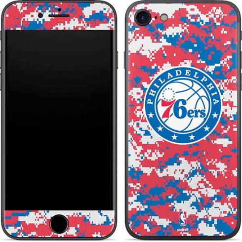 NBA Philadelphia 76ers Red Digi Camo iPhone 8 Skin