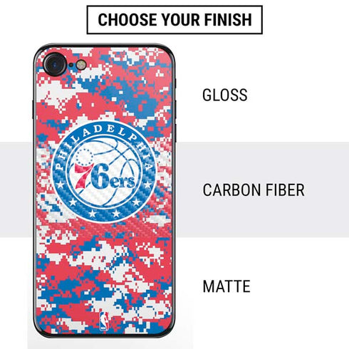 NBA Philadelphia 76ers Red Digi Camo iPhone SE (2nd & 3rd Gen) Skin