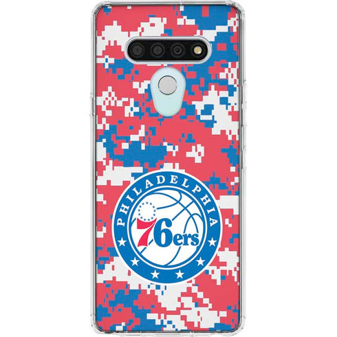 NBA Philadelphia 76ers Red Digi Camo LG Stylo 6 Clear Case
