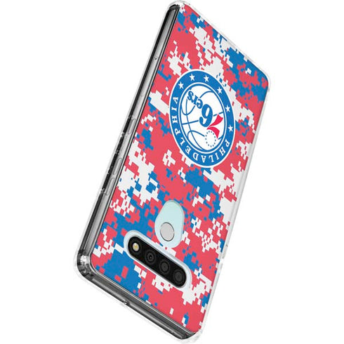 NBA Philadelphia 76ers Red Digi Camo LG Stylo 6 Clear Case
