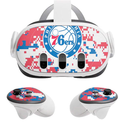 NBA Philadelphia 76ers Red Digi Camo Meta Quest 3 Skin
