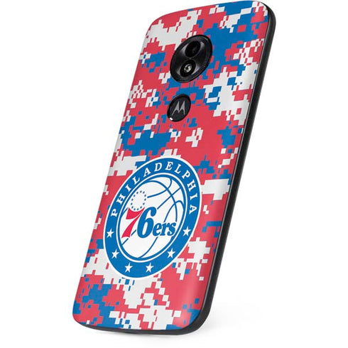 NBA Philadelphia 76ers Red Digi Camo Moto E5 Play Skin