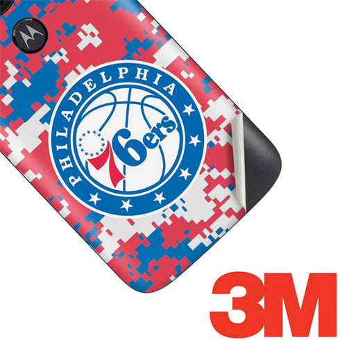 NBA Philadelphia 76ers Red Digi Camo Moto E5 Play Skin