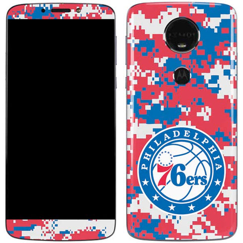 NBA Philadelphia 76ers Red Digi Camo Moto E5 Plus Skin