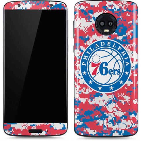 NBA Philadelphia 76ers Red Digi Camo Moto G6 Skin