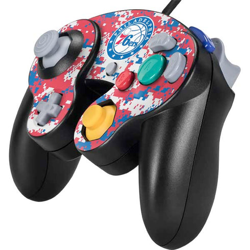 NBA Philadelphia 76ers Red Digi Camo Nintendo GameCube Controller Skin