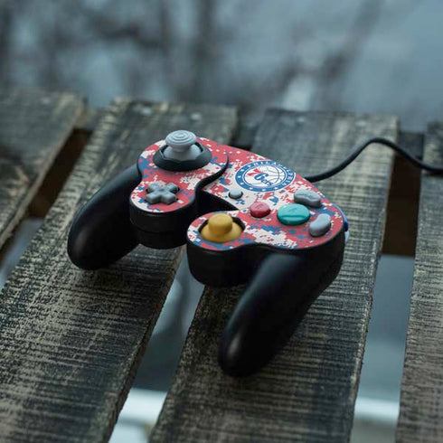 NBA Philadelphia 76ers Red Digi Camo Nintendo GameCube Controller Skin