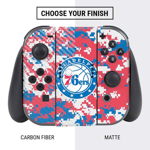 NBA Philadelphia 76ers Red Digi Camo Nintendo Switch Bundle Skin
