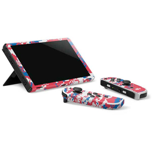NBA Philadelphia 76ers Red Digi Camo Nintendo Switch OLED (2021) Skin