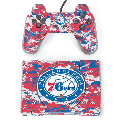 NBA Philadelphia 76ers Red Digi Camo PlayStation Classic Bundle Skin