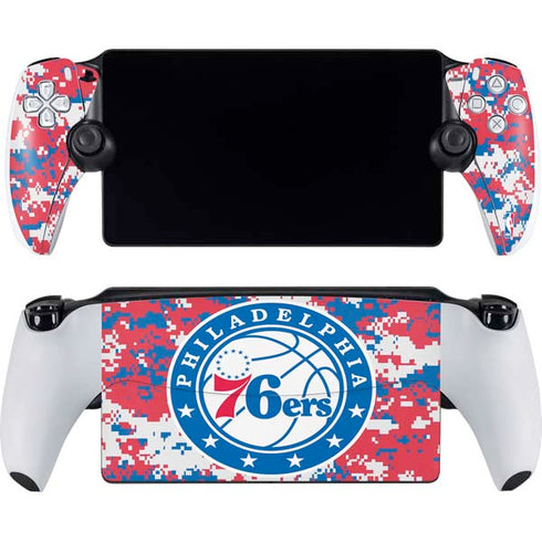 NBA Philadelphia 76ers Red Digi Camo PlayStation Portal Remote Player Skin