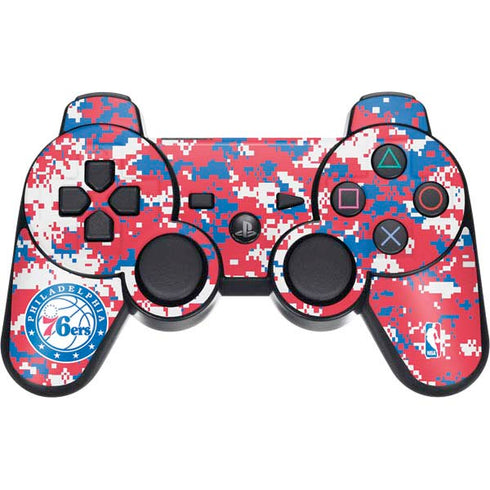 NBA Philadelphia 76ers Red Digi Camo PS3 Dual Shock wireless controller Skin