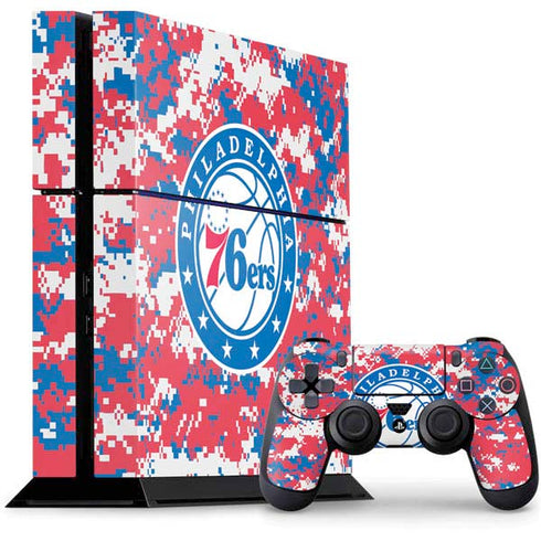 NBA Philadelphia 76ers Red Digi Camo PS4 Console and Controller Bundle Skin