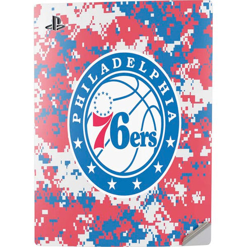 NBA Philadelphia 76ers Red Digi Camo PS5 Digital Edition Console Skin