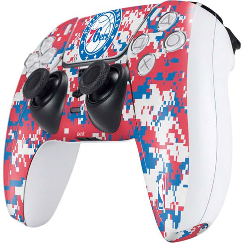 NBA Philadelphia 76ers Red Digi Camo PS5 Controller Skin