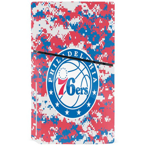 NBA Philadelphia 76ers Red Digi Camo PS5 Slim Disk Console Skin