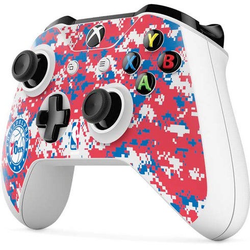 NBA Philadelphia 76ers Red Digi Camo Xbox One S Controller Skin