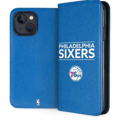 NBA Philadelphia 76ers Standard - Blue iPhone 15 Plus Folio Case