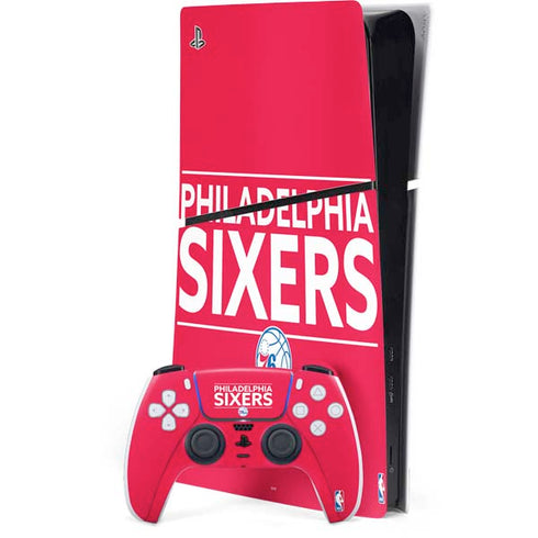 NBA Philadelphia 76ers Standard - Red PS5 Slim Digital Edition Bundle Skin