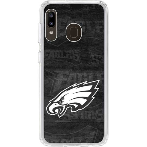 NFL Philadelphia Eagles Black & White Galaxy A20 Clear Case