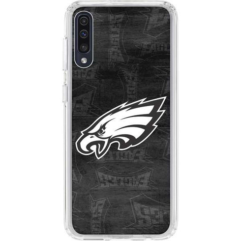 NFL Philadelphia Eagles Black & White Galaxy A50 Clear Case