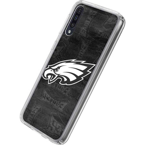 NFL Philadelphia Eagles Black & White Galaxy A50 Clear Case