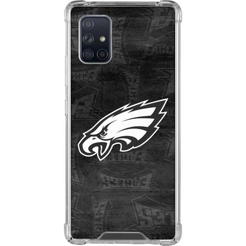 NFL Philadelphia Eagles Black & White Galaxy A71 5G Clear Case