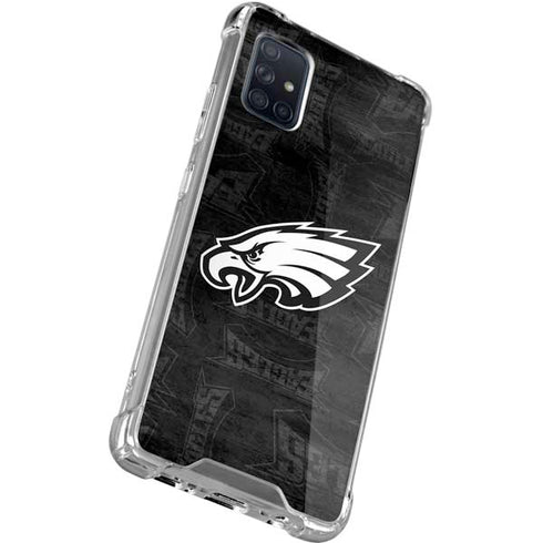 NFL Philadelphia Eagles Black & White Galaxy A71 5G Clear Case