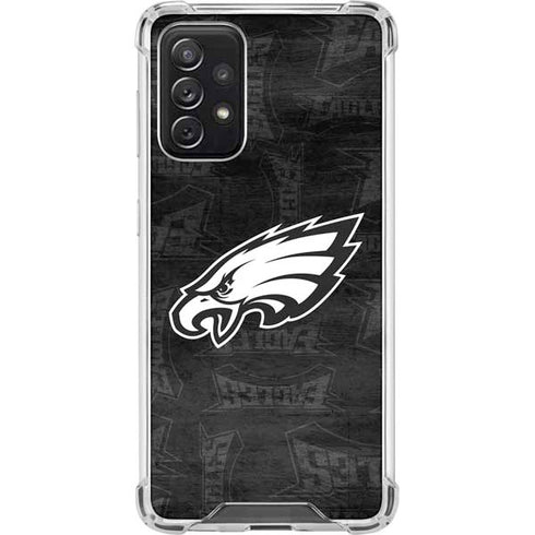 NFL Philadelphia Eagles Black & White Galaxy A72 5G Clear Case