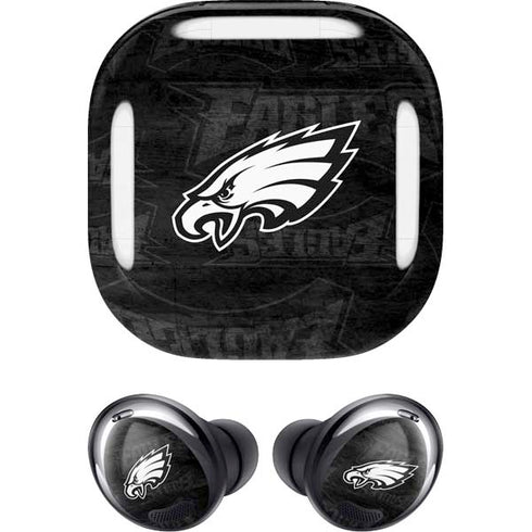 NFL Philadelphia Eagles Black & White Galaxy Buds Pro Skin