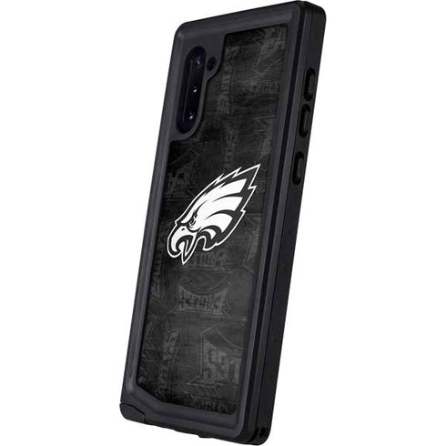 NFL Philadelphia Eagles Black & White Galaxy Note 10 Waterproof Case