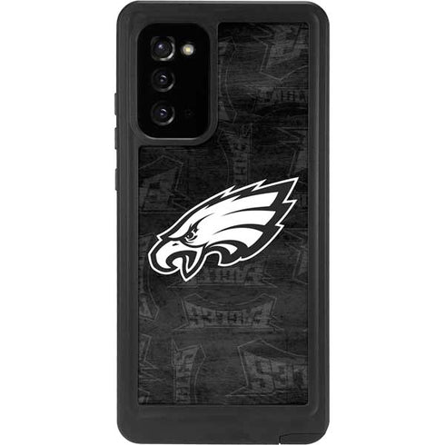 NFL Philadelphia Eagles Black & White Galaxy Note20 5G Waterproof Case