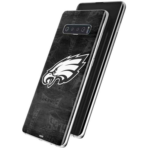 NFL Philadelphia Eagles Black & White Galaxy S10 Skin